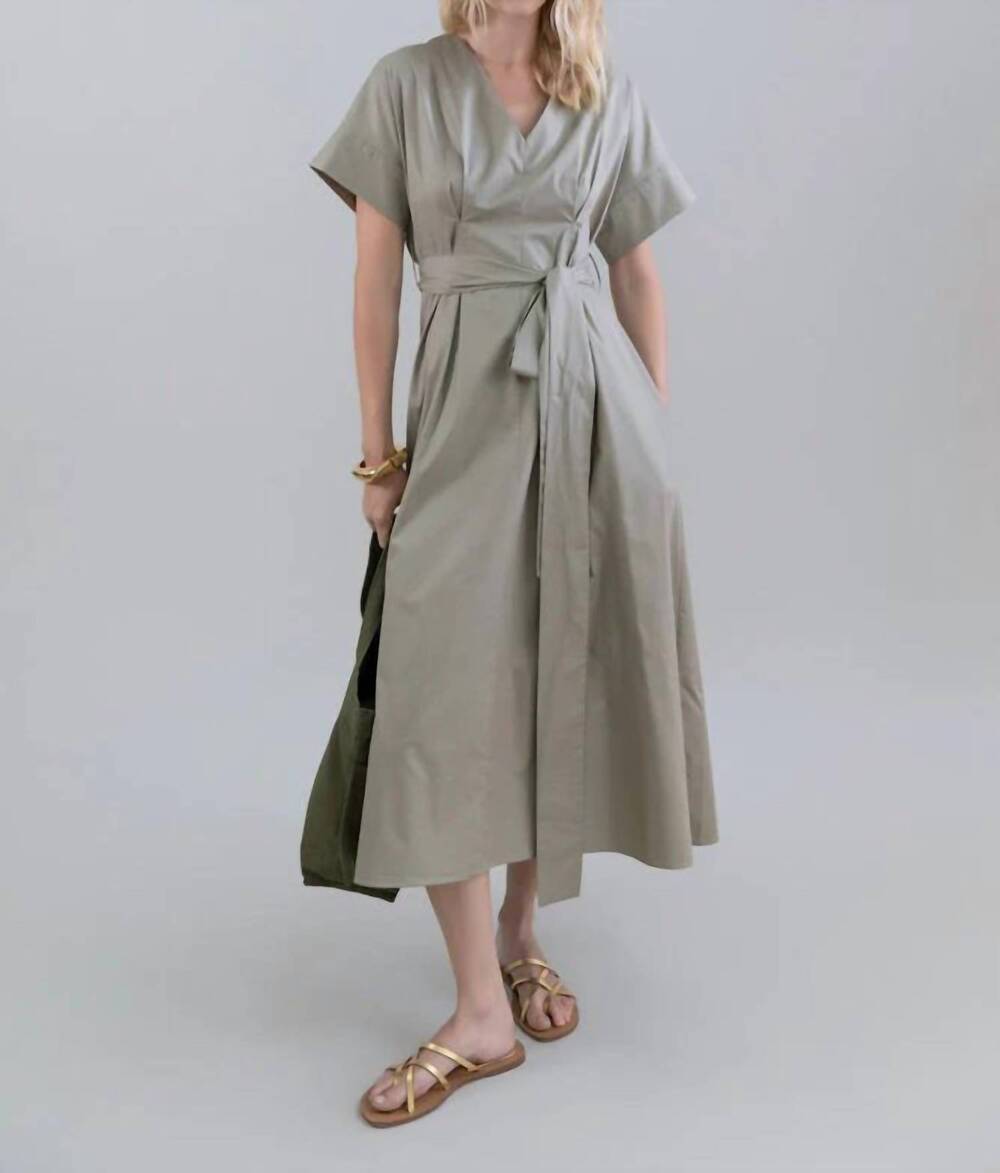 NEW PSOPHIA flowy midi dress in khaki